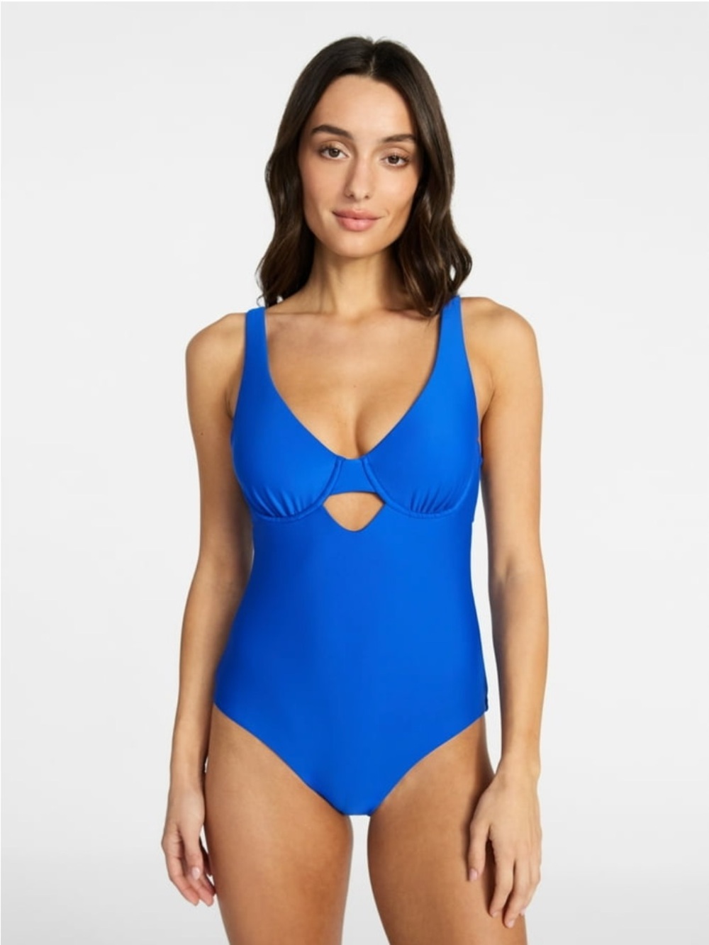 Time and Tru Electric Blue Keyhole One-Piece Swimsuit